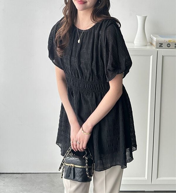 GeeRA（ジーラ）の「前後２ＷＡＹシャーリングチュニック（ブラウス）」｜詳細画像