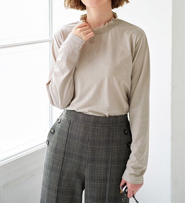 BELLUNA（ベルーナ）の「シャーリング衿ベストアンサンブル（アンサンブル）」｜詳細画像