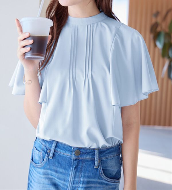 alotta（アロッタ）の「ピンタックフレアー袖ブラウス（ブラウス）」｜詳細画像