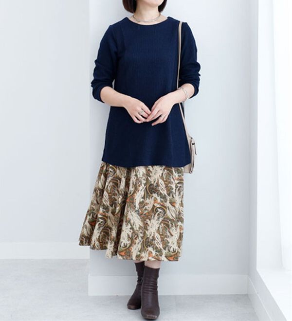 BELLUNA（ベルーナ）の「ふんわり杢調素材切替チュニック（チュニック）」｜詳細画像