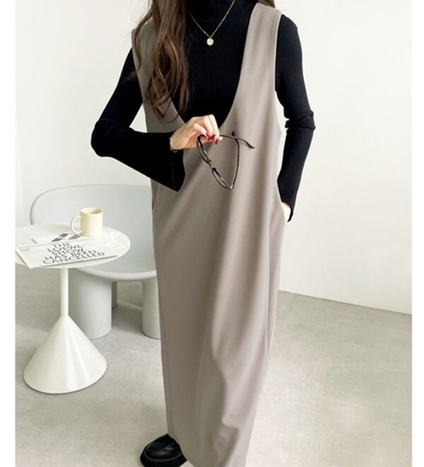 GeeRA（ジーラ）の「楽ちん！ストレッチ前後２ＷＡＹジャンパースカート（ジャンパースカート）」｜詳細画像