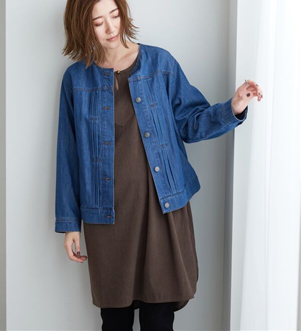 BELLUNA（ベルーナ）の「コーデュロイ素材ピンタック使いワンピース（その他ワンピース）」｜詳細画像