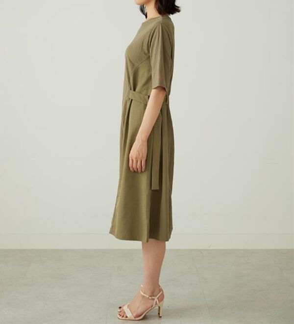 BELLUNA（ベルーナ）の「サイドバックル異素材切替ワンピース（その他ワンピース）」｜詳細画像