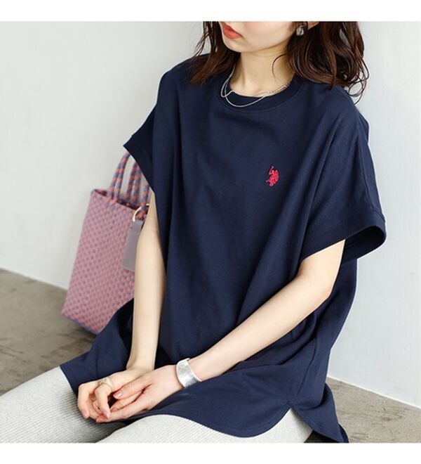 GeeRA（ジーラ）の「【新色追加】【ＵＳ．ＰＯＬＯ．ＡＳＳＮ】綿100％フレンチスリーブＴシャツ（Tシャツ）」｜詳細画像