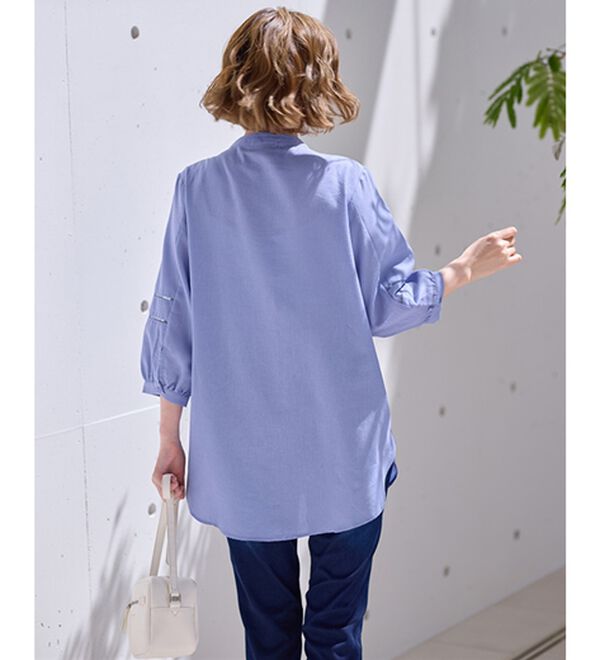 BELLUNA（ベルーナ）の「機能付リネン混ピンタック使いシャツチュニック（チュニック）」｜詳細画像