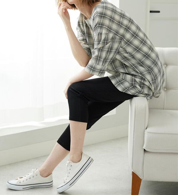 BELLUNA（ベルーナ）の「【接触冷感】ヒンヤリ速乾！かのこ素材レギンスパンツ（スパッツ・レギンス）」｜詳細画像