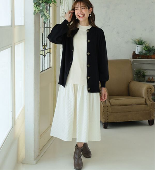 A HAPPY MARILYN（アハッピーマリリン）の「【ＬＬ～６Ｌ】Ｔシャツ感覚で着れる カメレオン級の着回しが叶う リブ ニット（ニット・セーター）」｜詳細画像