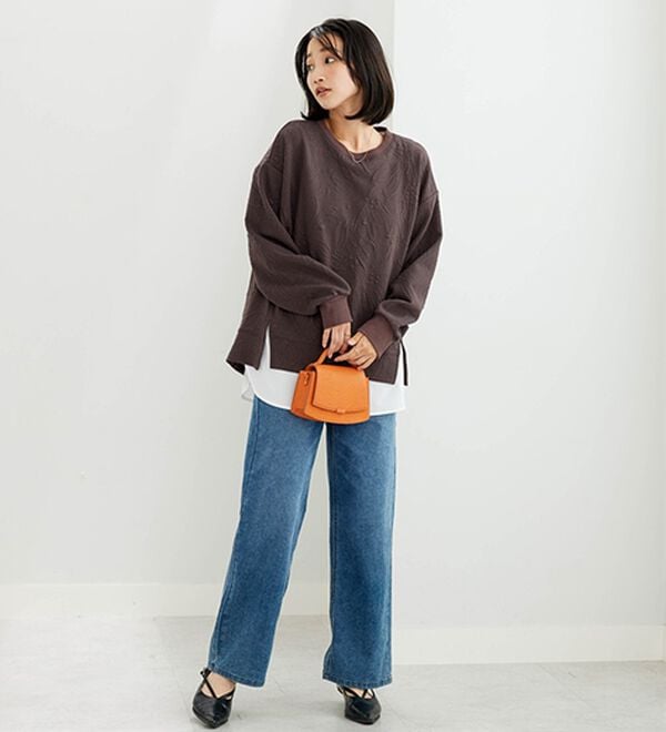 BELLUNA（ベルーナ）の「花柄ふくれジャカードプルオーバー（カットソー）」｜詳細画像