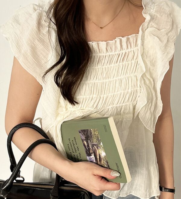 GeeRA（ジーラ）の「フリルシャーリングブラウス（ブラウス）」｜詳細画像