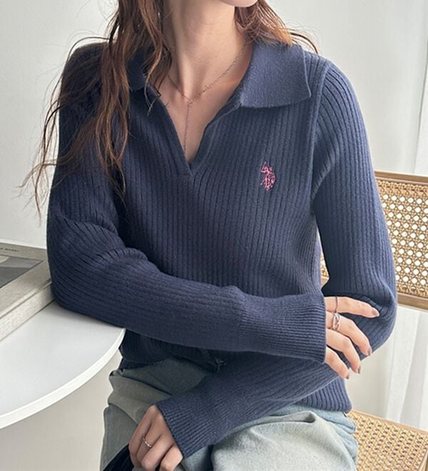 GeeRA（ジーラ）の「【U.S. POLO ASSN.】ポロ衿リブニット（ニット・セーター）」｜詳細画像
