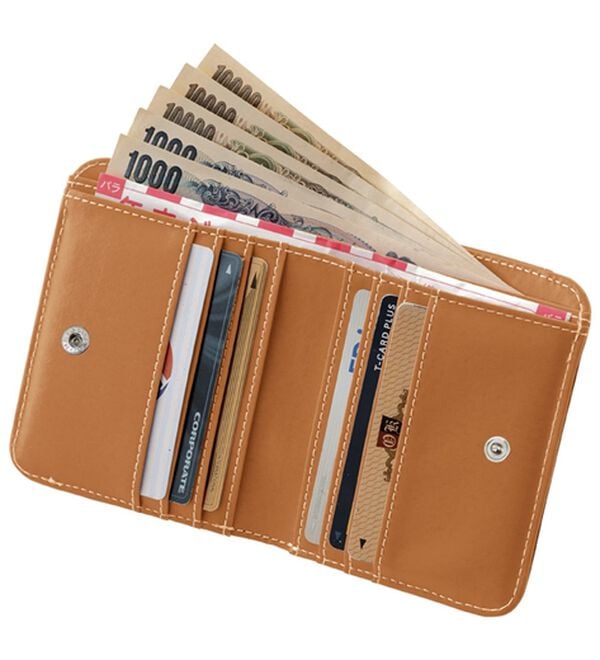 「オーストリッチ風型押しコンパクト財布（財布・パスケース）」｜詳細画像