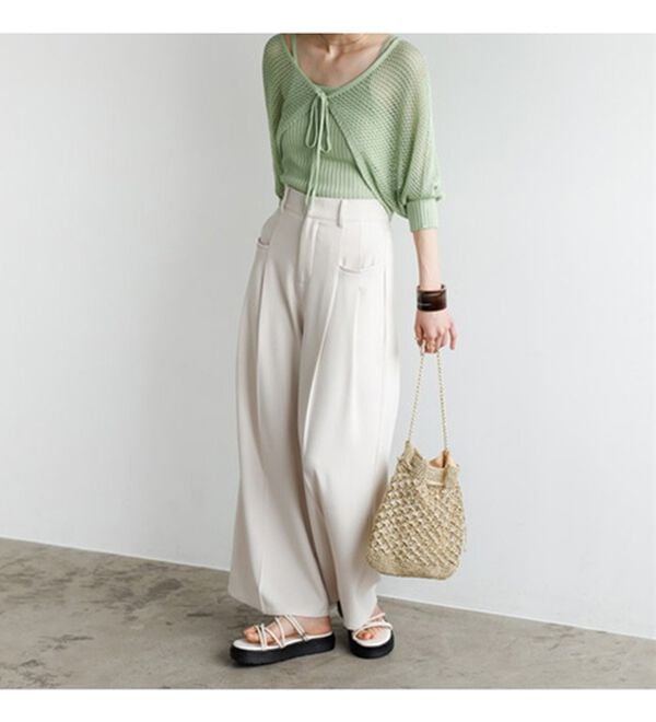 GeeRA（ジーラ）の「２タックデザインポケットワイドパンツ（フルレングスパンツ）」｜詳細画像