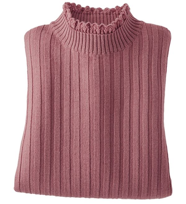 BELLUNA（ベルーナ）の「ウール入りウォッシャブルセーター（ニット・セーター）」｜ローズ