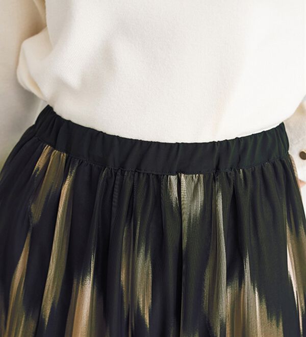 BELLUNA（ベルーナ）の「２倍の着こなし！チュールプリントスカート（ロングスカート）」｜詳細画像