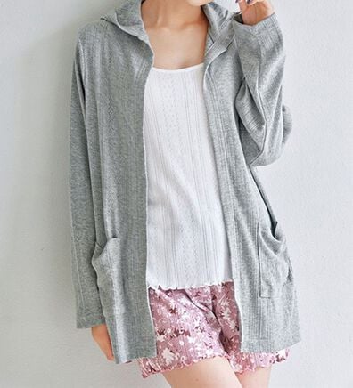 YU'NOW（ユナウ）の「【３点セット】コットンブレンドフーディカーデリラクシング３点セット（パジャマ・ルームウェア）」