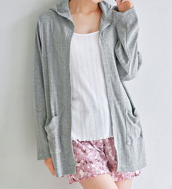 YU'NOW（ユナウ）の「【３点セット】コットンブレンドフーディカーデリラクシング３点セット（パジャマ・ルームウェア）」｜詳細画像