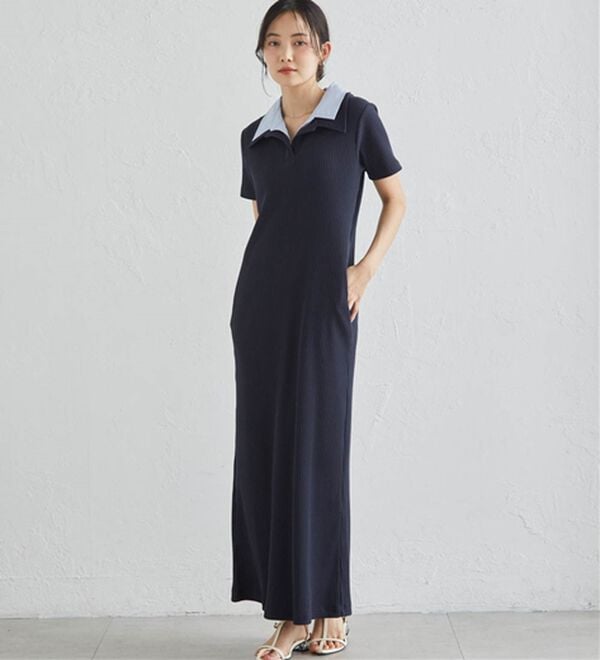 RANAN（ラナン）の「ダブルカラーリブワンピース（カットソーワンピース）」｜詳細画像