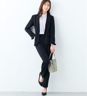 alotta（アロッタ）の「【２点セット】洗える！多機能セットアップ＜７号～２３号＞（パンツスーツ）」｜ネイビー