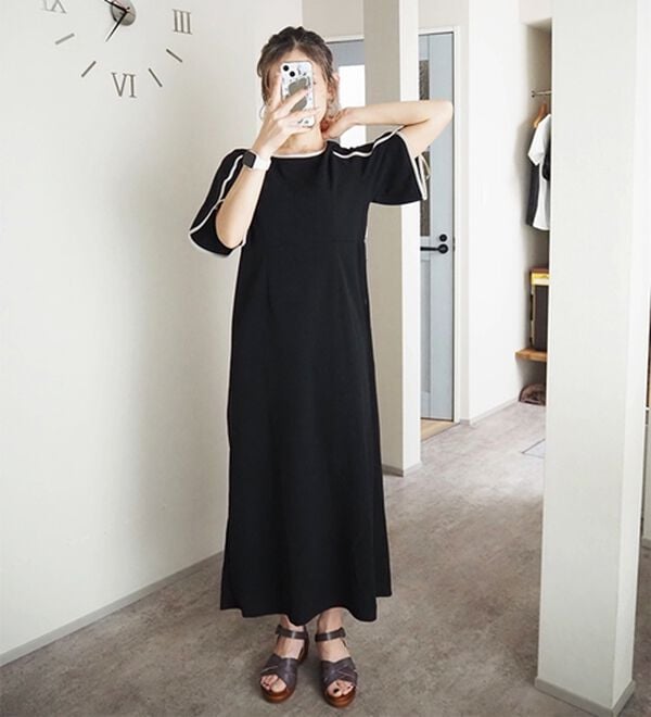 GeeRA（ジーラ）の「スリット入りフレアースリーブワンピース（その他ワンピース）」｜詳細画像