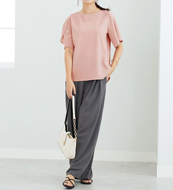 GeeRA（ジーラ）の「スリット入りフレアースリーブＴブラウス（ブラウス）」｜詳細画像