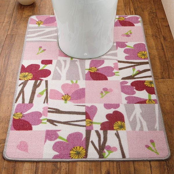 「トイレマット市松花柄（トイレマット）」｜詳細画像