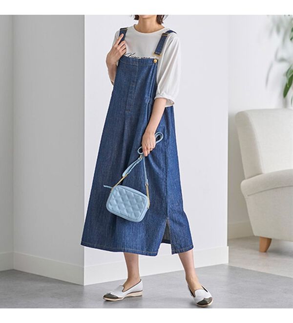 BELLUNA（ベルーナ）の「大人のデニム素材サロペット（ジャンパースカート）」｜詳細画像