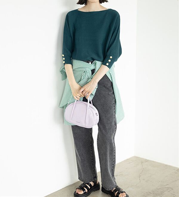 GeeRA（ジーラ）の「袖ボタン付ドルマンニットトップス（ニット・セーター）」｜詳細画像