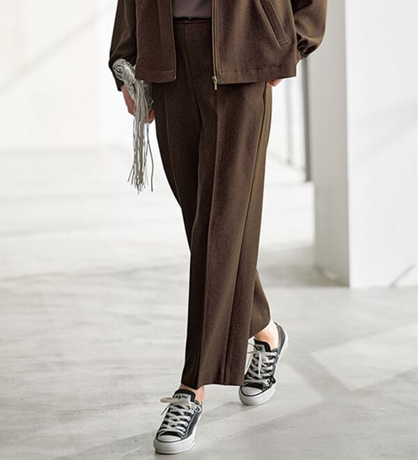 BELLUNA（ベルーナ）の「【Ｗｏｏｌｉｓｈ】美脚ワイドパンツ（ワイドパンツ・ガウチョ）」｜杢ブラウン