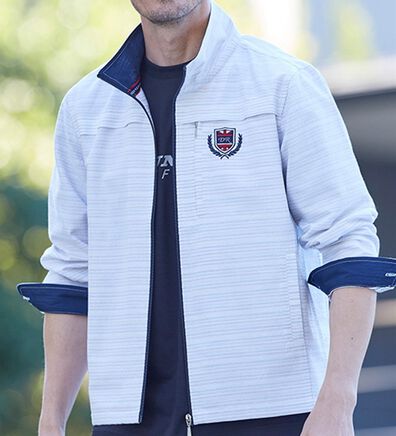 「＜ダンロップ・リファインド＞羽織ってお洒落な裏ボーダージャケット（メンズジャケット）」