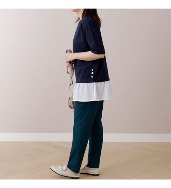 BELLUNA（ベルーナ）の「かのこ素材裾ボタン重ね着風チュニック（チュニック）」｜詳細画像