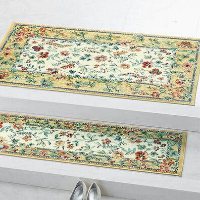 「ベルギー製綿混モケット織玄関マット「ブーケ」（玄関マット）」