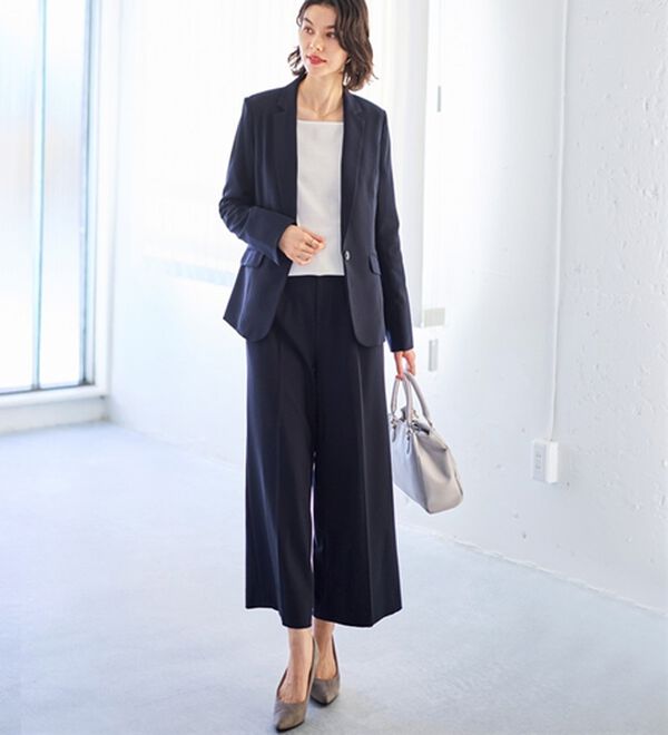 2点セット】選べるボトム！洗えて型くずれしないパンツスーツセット