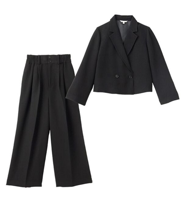 RANAN（ラナン）の「【２点セット】洗える！ショートジャケット&ハイウエストワイドパンツセットスーツ（その他スーツ）」｜詳細画像