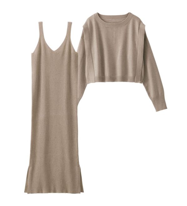 GeeRA（ジーラ）の「レイヤード２点セットワンピース（ニットワンピース）」｜詳細画像