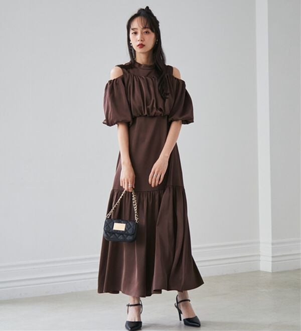 RANAN（ラナン）の「バルーンキャミセットドレス（その他ワンピース）」｜ブラウン
