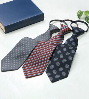 「【３本組】ワンタッチ簡単ジッパーネクタイ（ビジネスファッション小物）」｜詳細画像