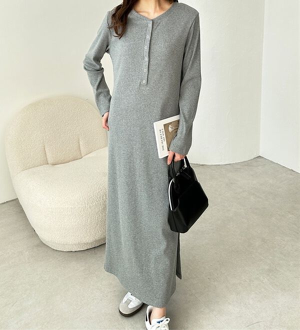 GeeRA（ジーラ）の「全骨格対応！前後2WAY細見えリブワンピース（カットソーワンピース）」｜詳細画像