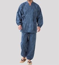 「＜クロコダイル＞ざっくり木綿の綿１００％作務衣（メンズ和装・浴衣・和装グッズ）」