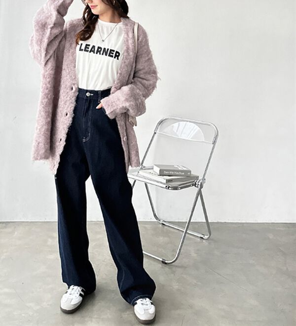 GeeRA（ジーラ）の「ハイウエストストレートデニム（ワイドパンツ・ガウチョ）」｜詳細画像