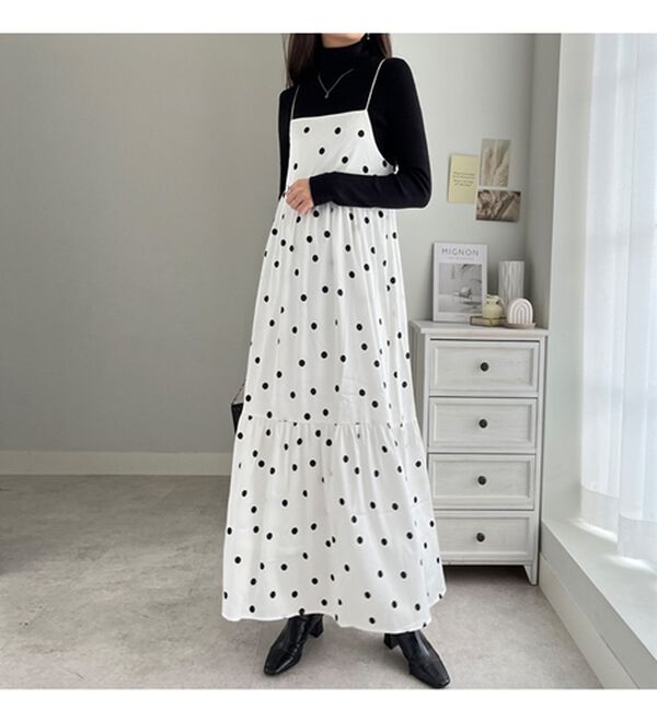 GeeRA（ジーラ）の「ドット柄キャミワンピース（その他ワンピース）」｜詳細画像