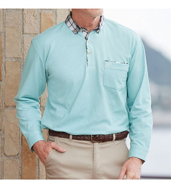 「【２色組】キチンとキマる！主役級夏長袖ポロシャツ（メンズシャツ）」｜詳細画像