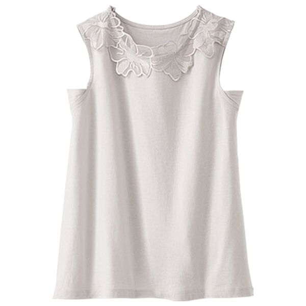 BELLUNA（ベルーナ）の「綿１００％脇汗対策フラワーレースタンクトップ（タンクトップ・キャミソール）」｜詳細画像