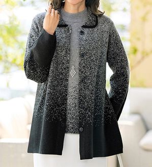 BELLUNA（ベルーナ）の「《グラデーションが美しい！》雪ジャカードニットアンサンブル（ニットカーディガン）」｜詳細画像