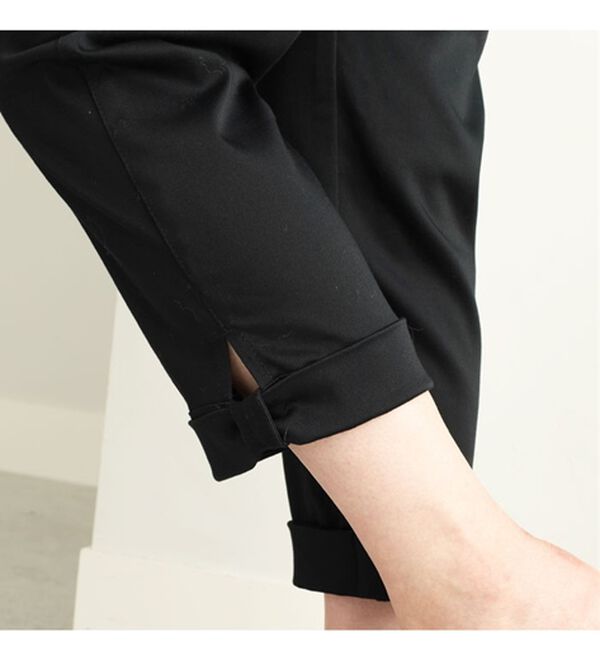 BELLUNA（ベルーナ）の「ヒンヤリ&times;サラリ速乾！綿サテンストレッチ裾リボンクロップドパンツ（クロップドパンツ）」｜詳細画像