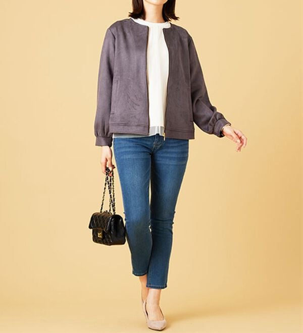 BELLUNA（ベルーナ）の「フェイクスエード切替ミドル丈ジャケット（その他ジャケット）」｜詳細画像