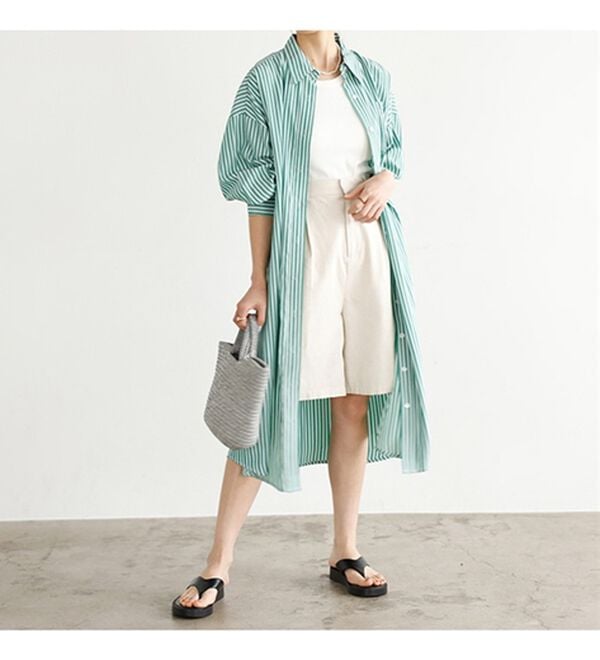 GeeRA（ジーラ）の「ミディ丈シャツワンピース（シャツワンピース）」｜詳細画像