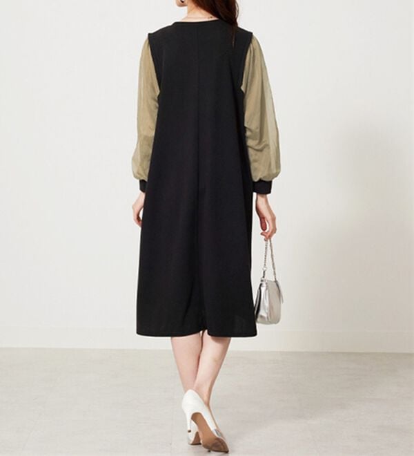 BELLUNA（ベルーナ）の「シアー袖デザインワンピース（その他ワンピース）」｜詳細画像