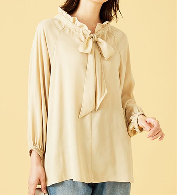BELLUNA（ベルーナ）の「フリル衿ボウタイデザインブラウス（ブラウス）」｜詳細画像