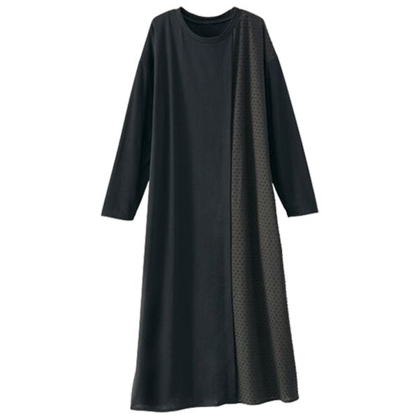 BELLUNA（ベルーナ）の「切替デザインゆったりワンピース（カットソーワンピース）」｜ブラック