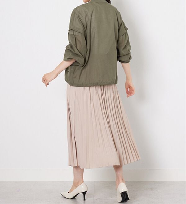 BELLUNA（ベルーナ）の「麻調素材リブ使いシアーブルゾンジャケット（ブルゾン）」｜詳細画像